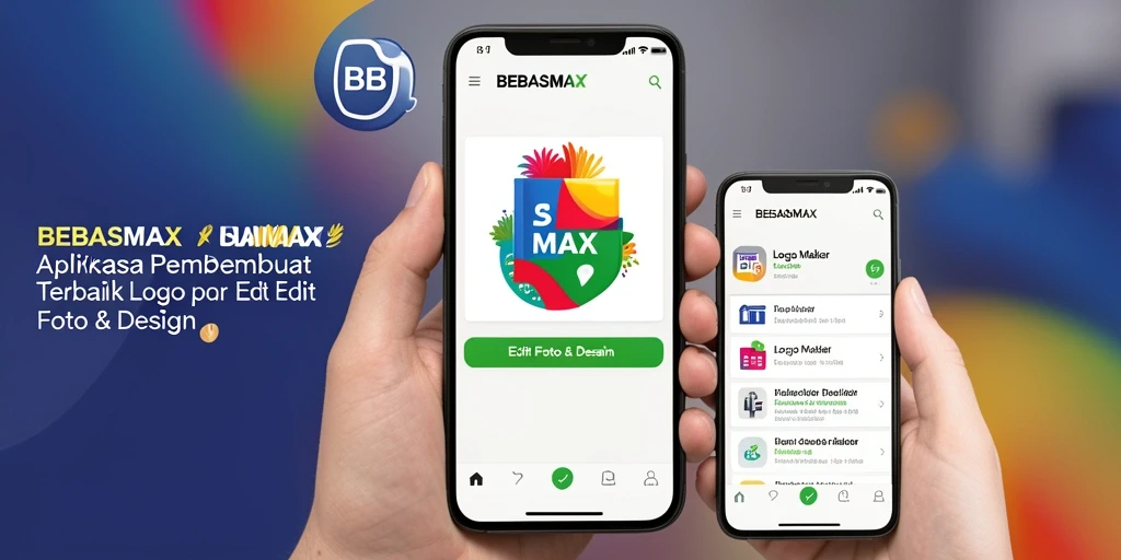 Tampilan antarmuka pengguna BEBASMAX yang sederhana dan efektif untuk pembuatan logo.