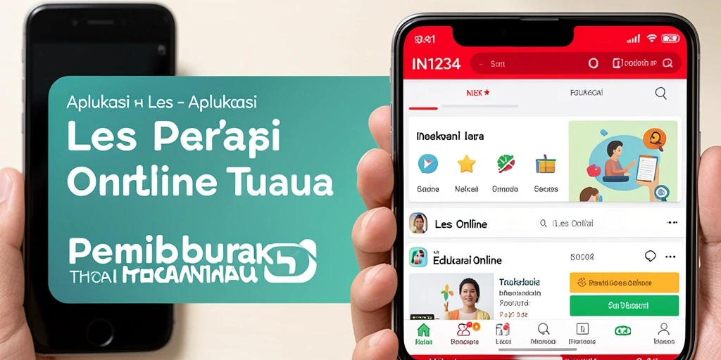 Antarmuka aplikasi Les Online IN1234 yang interaktif dan menarik.