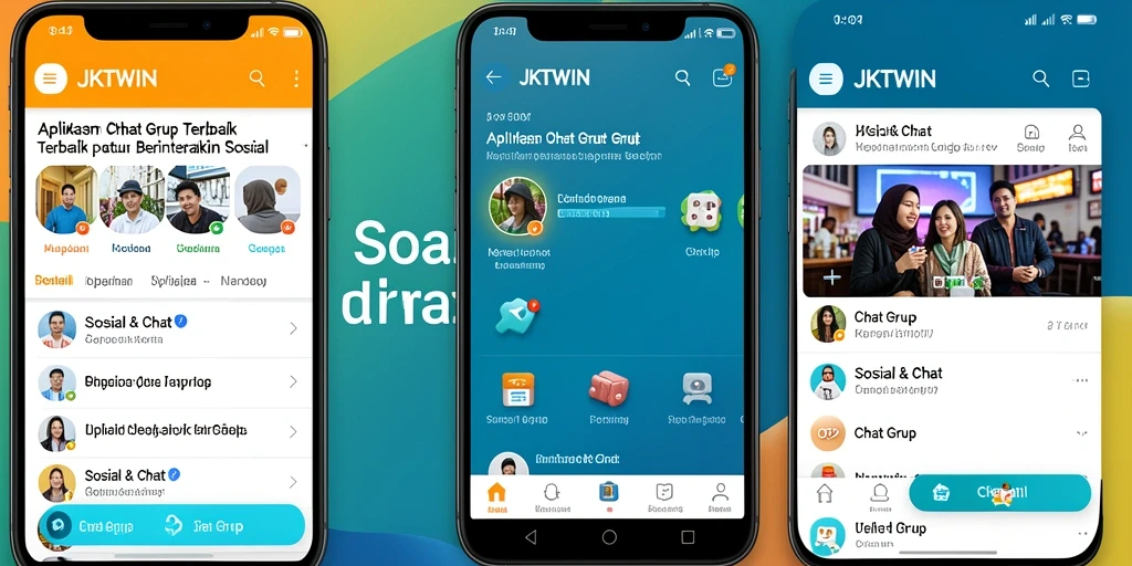 Antarmuka JKTWIN yang menarik untuk Chat Grup.