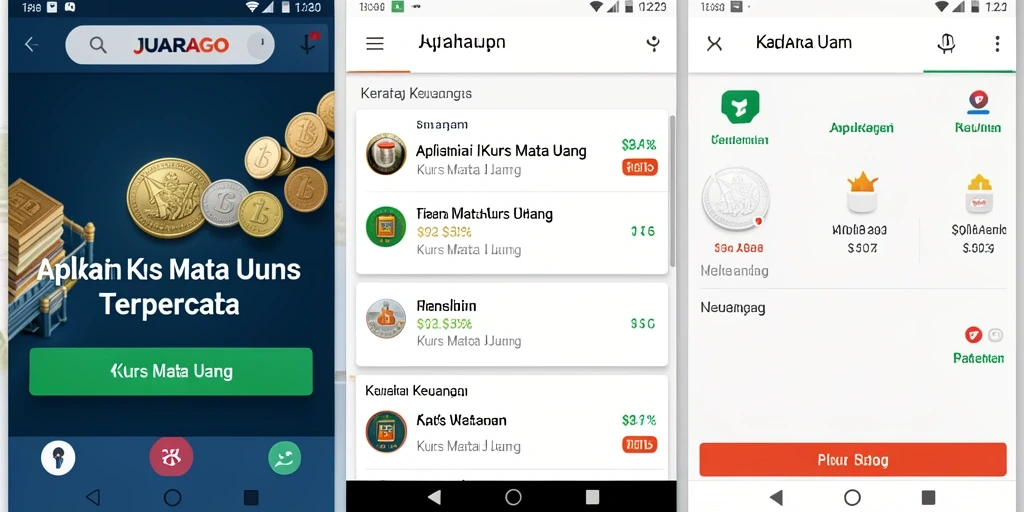 Antarmuka JUARAGO menampilkan konversi mata uang yang mudah dan intuitif.