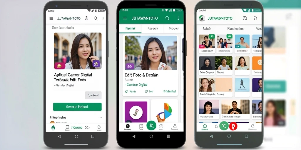Screenshot antarmuka JUTAWANTOTO menunjukkan fitur edit foto yang lengkap.