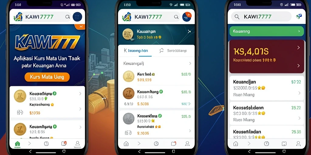 Antarmuka KAWI777 menampilkan informasi kurs mata uang secara efektif dan menarik.