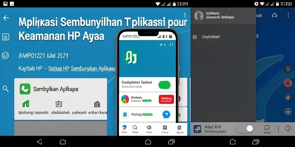 Antarmuka MPO1221 menunjukkan menu penyembunyian aplikasi yang intuitif.