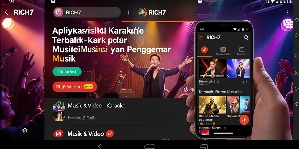 Antarmuka RICH7 yang menarik untuk pengalaman Karaoke yang seru.