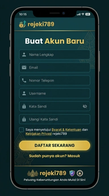 Panduan Registrasi Akun Baru rejeki789 untuk Android