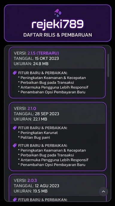 Riwayat Versi rejeki789 untuk Pengguna Android